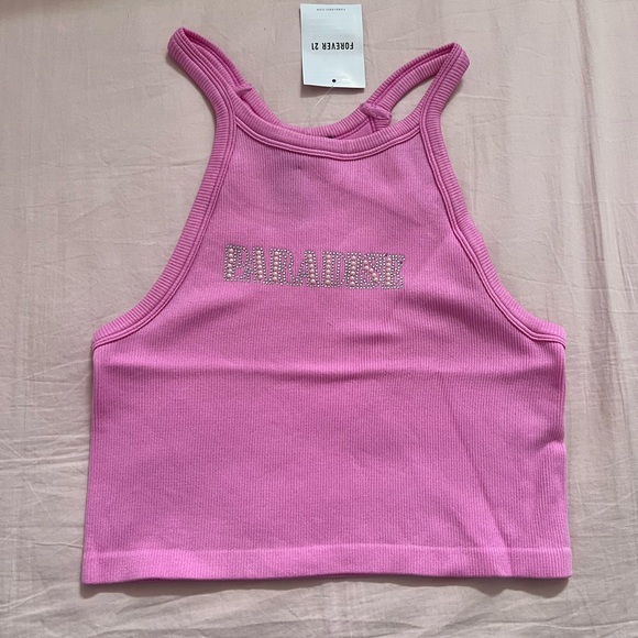 Forever 21 Pink Ribbed Tank Top - Picture 1 of 4